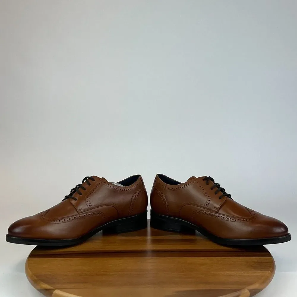 New Mens Cole Haan Grand Plus Brown Leather Wingtip Oxford Dress Shoes Size 11 W